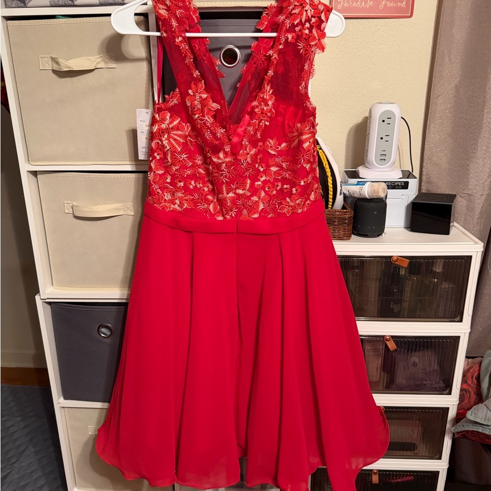 Stunning Red Lace Wedding Dress